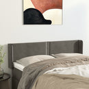 sengegavl med kanter 147x16x78/88 cm fløjl mørkegrå