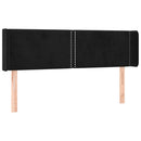 sengegavl med kanter 147x16x78/88 cm fløjl sort