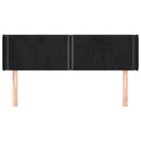 sengegavl med kanter 147x16x78/88 cm fløjl sort