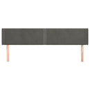 sengegavl med kanter 163x16x78/88 cm fløjl mørkegrå