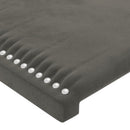 sengegavl med kanter 163x16x78/88 cm fløjl mørkegrå