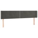 sengegavl med kanter 183x16x78/88 cm fløjl mørkegrå