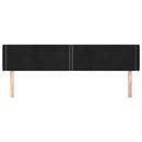 sengegavl med kanter 183x16x78/88 cm fløjl sort
