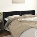 sengegavl med kanter 183x16x78/88 cm fløjl sort