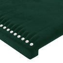 sengegavl med kanter 183x16x78/88 cm fløjl mørkegrøn