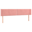 sengegavl med kanter 183x16x78/88 cm fløjl lyserød