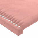 sengegavl med kanter 183x16x78/88 cm fløjl lyserød