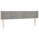 sengegavl med kanter 203x16x78/88 cm fløjl lysegrå
