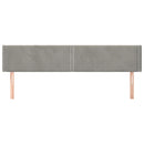 sengegavl med kanter 203x16x78/88 cm fløjl lysegrå