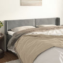 sengegavl med kanter 203x16x78/88 cm fløjl lysegrå