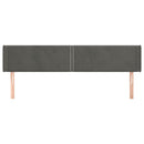 sengegavl med kanter 203x16x78/88 cm fløjl mørkegrå