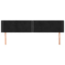 sengegavl med kanter 203x16x78/88 cm fløjl sort