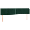sengegavl med kanter 203x16x78/88 cm fløjl mørkegrøn