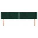 sengegavl med kanter 203x16x78/88 cm fløjl mørkegrøn
