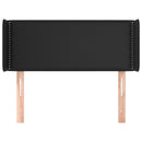 sengegavl med kanter 83x16x78/88 cm kunstlæder sort