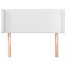 sengegavl med kanter 103x16x78/88 cm kunstlæder hvid