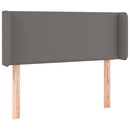 sengegavl med kanter 103x16x78/88 cm kunstlæder grå