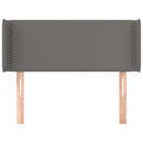 sengegavl med kanter 103x16x78/88 cm kunstlæder grå