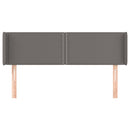 sengegavl med kanter 147x16x78/88 cm kunstlæder grå