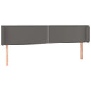 sengegavl med kanter 183x16x78/88 cm kunstlæder grå