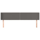 sengegavl med kanter 203x16x78/88 cm kunstlæder grå