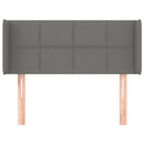 sengegavl med kanter 83x16x78/128 cm stof mørkegrå