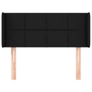sengegavl med kanter 83x16x78/128 cm stof sort