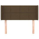 sengegavl med kanter 83x16x78/128 cm stof mørkebrun