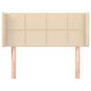 sengegavl med kanter 83x16x78/128 cm stof cremefarvet