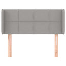 sengegavl med kanter 93x16x78/128 cm stof lysegrå