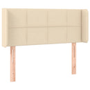 sengegavl med kanter 93x16x78/88 cm stof cremefarvet