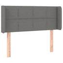 sengegavl med kanter 103x16x78/88 cm stof mørkegrå