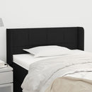 sengegavl med kanter 103x16x78/88 cm stof sort