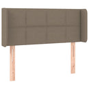 sengegavl med kanter 103x16x78/88 cm stof gråbrun
