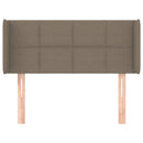 sengegavl med kanter 103x16x78/88 cm stof gråbrun