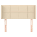 sengegavl med kanter 103x16x78/88 cm stof cremefarvet