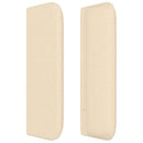 sengegavl med kanter 103x16x78/88 cm stof cremefarvet