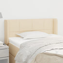 sengegavl med kanter 103x16x78/88 cm stof cremefarvet