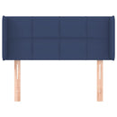 sengegavl med kanter 103x16x78/88 cm stof blå