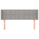 sengegavl med kanter 147x16x78/88 cm stof lysegrå