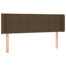 sengegavl med kanter 147x16x78/88 cm stof mørkebrun