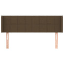 sengegavl med kanter 147x16x78/88 cm stof mørkebrun