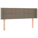 sengegavl med kanter 147x16x78/88 cm stof gråbrun