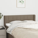 sengegavl med kanter 147x16x78/88 cm stof gråbrun