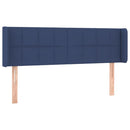 sengegavl med kanter 147x16x78/88 cm stof blå