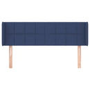 sengegavl med kanter 147x16x78/88 cm stof blå