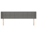 sengegavl med kanter 163x16x78/88 cm stof mørkegrå