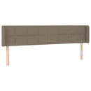 sengegavl med kanter 163x16x78/88 cm stof gråbrun