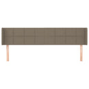 sengegavl med kanter 163x16x78/88 cm stof gråbrun