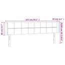 sengegavl med kanter 163x16x78/88 cm stof cremefarvet